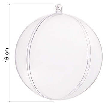 ШАР АКРИЛОВЫЙ МЯЧ ПРОЗРАЧНЫЙ ПЛАСТИКОВЫЙ ОТКРЫВАЮЩИЙСЯ ШАР 16см 1шт.