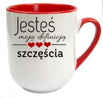 KUBEK Z NADRUKIEM FOTO Z NAPISEM CZERWONY COFFEE