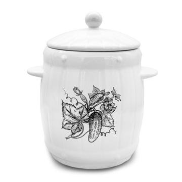 Керамическая бочка 4л ГЕРМЕТИЧНАЯ керамическая посуда для маринования огурцов Банка для капусты