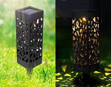 Солнечные светодиодные садовые фонари, вставленные в сад, наружные, теплые цвета, узоры