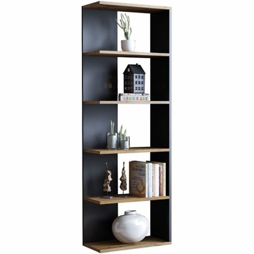Regał Corner Dąb Wotan Czarny 170 cm Salon Sypialnia Klasyczny