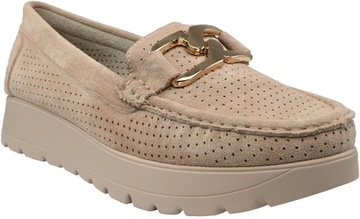 МОКАСИНЫ НА ПЛАТФОРМЕ ЖЕНСКИЕ GOODIN FL 6014 БЕЖЕВЫЕ размер 41