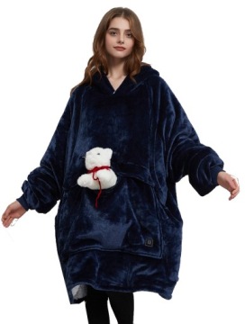 ТЕПЛЫЙ СВИТШОТ ОДЕЯЛО СВИТШОТ С ПОДОГРЕВОМ USB BEAR HIT