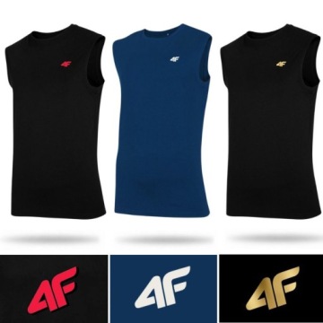 ZESTAW KOSZULKA MĘSKA SPORTOWA 4F T-SHIRT BEZ RĘKAWÓW NA CO DZIEŃ