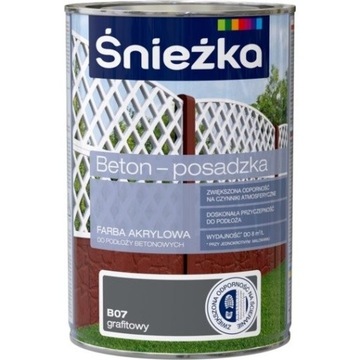 FARBA DO BETONU I POSADZEK GRAFITOWA 0.8L ŚNIEŻKA