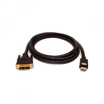 Видеокабель DVI (18+1) M - HDMI M, 2м, позолоченные разъемы, черный