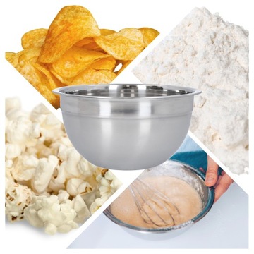 ЧАША МЕТАЛЛИЧЕСКАЯ 2,2л, кухонная нержавеющая сталь, для приготовления торта, салата