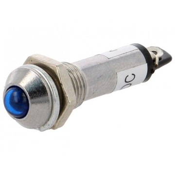 Kontrolka LED 5/8 mm, 12V BLUE matowa, wypukła