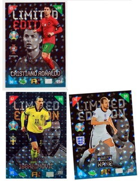 3 Duże karty XXL IBRAHIMOVIC RONALDO KANE Limited EURO 2020 KICK OFF 2021