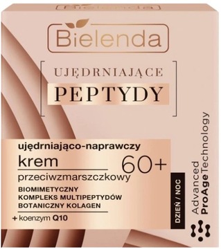 BIELENDA UJĘDRNIAJĄCE PEPTYDY KREM DO TWARZY DZIEŃ/NOC 60+ 50ml