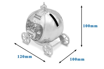 Серебряная копилка-Карета с ГРАВИРОВКОЙ Крещение годовалого ребенка.