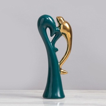 Sztuka ceramiczna Zwierzęta Ptaki Statua Miłośnik Figurki ptaków Ozdoba 11x