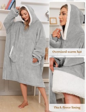 ОГРОМНЫЙ СВИТШОТ OVERSIZE НА ЗИМУ ТЕПЛОЕ ОДЕЯЛО С КАРМАНАМИ РОЖДЕСТВЕНСКИЙ ПОДАРОК