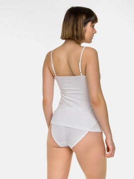 ТОП-БЛУЗКА ЖЕНСКАЯ, ГЛАДКАЯ, НА ЭЛАСТИЧНЫХ ХЛОПКОВЫХ БРЕМЯХ, БЕЛАЯ, XL