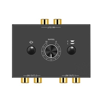 L / R Stereo Audio Switcher with Mute Button for