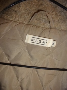 Płaszcz Masai M 46 48 wełniany elegancki płaszczyk wełna na suwak