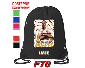 WOREK SZKOLNY NA WF SPORTOWY KILIAN MBAPPE REAL MADRYT PIŁKA - IMIĘ GRATIS