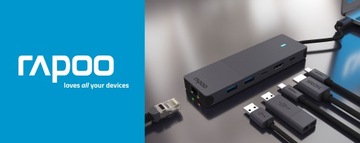 Многопортовый адаптер RAPOO USB C 6в1