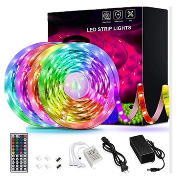 ŻARÓWKA TAŚMA PASEK LED 5050 10M RGB ZAROWKI LAMPA LEDY z APP PILOT