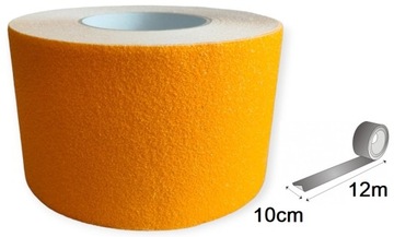 TAŚMA ANTYPOŚLIZGOWA ŻÓŁTA 100mm 12metrów NA SCHODY OSTRZEGAWCZA