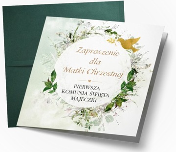 ZAPROSZENIA na Komunię dla Matki Chrzestnej Ojca Chrzestnego PAPIER PERŁOWY