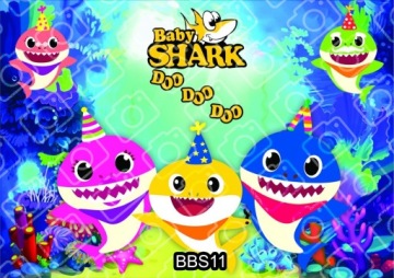Торт BABY SHARK Вафельный Сахарный Принт А4