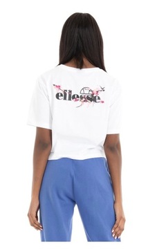 Koszulka ELLESSE damska crop t-shirt biały krótki luźny EU 40