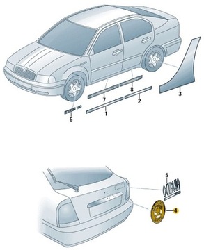 ЛОГОТИП SKODA OCTAVIA II ROOMSTER FABIA ПЕРЕДНЯЯ ЧАСТЬ 80 мм ОРИГИНАЛ