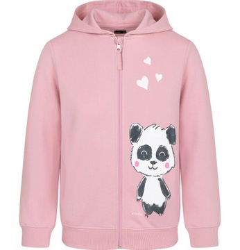 Bluza dziecięca z kapturem dziewczęca bawełna 128 rozpinana z Pandą Endo