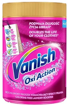 VANISH Oxi Action ODPLAMIACZ proszek do tkanin kolorowych PINK 625 g