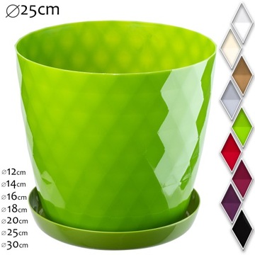 ПЛАСТИКОВЫЙ ЦВЕТОЧНЫЙ ГОРШОК НА ПОДСТАВКЕ КРЫШКА ДЛЯ ЦВЕТОЧНОГО ВАЗОНА 25см ЗЕЛЕНЫЙ KADAX