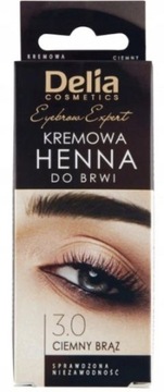 DELIA KREMOWA HENNA DO BRWI 3.0 CIEMNY BRĄZ 30ML