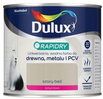 DULUX RAPIDRY FARBA UNIWERSALNA SZARY BEŻ 0,4L