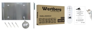 WERTBERG IR 960W Инфракрасный обогреватель Tuya WiFi с дистанционным управлением | излучающая панель
