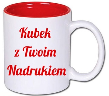 KUBEK Z KOLOROWYM ŚRODKIEM KOLOROWY + TWÓJ NADRUK
