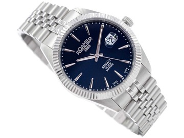 MĘSKI ZEGAREK ROAMER 852833 41 45 20 SREBRNY 100M