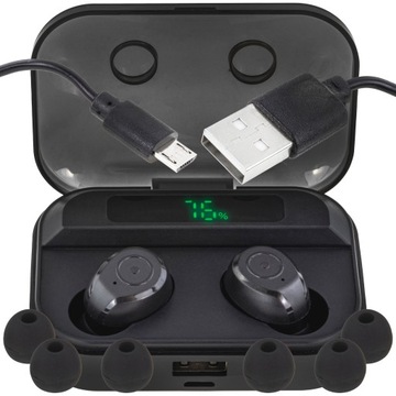 БЕСПРОВОДНЫЕ СПОРТИВНЫЕ СЕНСОРНЫЕ НАУШНИКИ BLUETOOTH 5.3 + POWERBANK