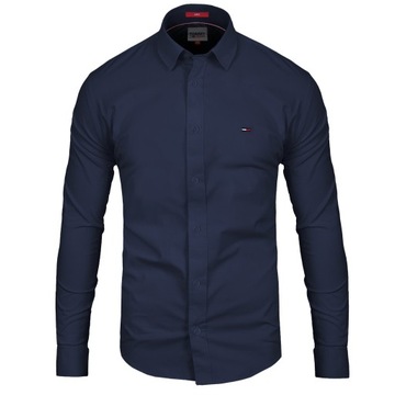 Tommy Jeans koszula męska Tommy Hilfiger Slim Fit Granatowa r.M