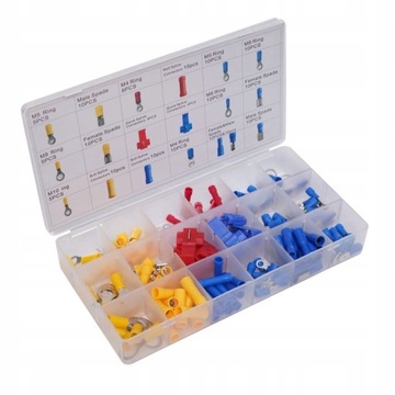 НАБОР ИЗОЛИРОВАННЫХ КОНЦЕВ РАЗЪЕМОВ РАЗЪЕМЫ В КОРОБКЕ 160 шт.