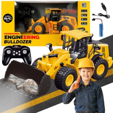 Buldozer Bagr Buldozer Auto Hračka Stavební Vozidlo R/c S Ovladačem 9CH 6+