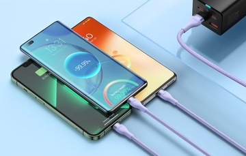 ТЕЛЕФОННЫЙ КАБЕЛЬ BASEUS STRONG USB TYPE C LIGHTNING MICRO USB QC 66 Вт 1,2 м