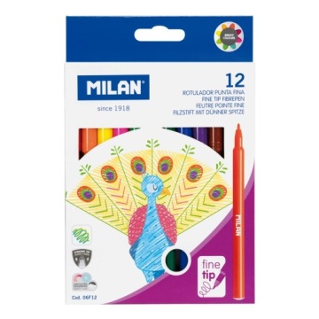 Фломастери з тонкою наконечником 12 кол. MILAN