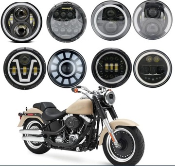 Светодиодная вставка 7 дюймов для фар Harley, хром 50Вт