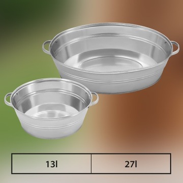 ОЦИНКОВАННАЯ ЧАША 27Л ЧАША ДЛЯ ВАННЫ ЦВЕТОЧНЫЙ ГОРШОК СТАЛЬНОЙ ОВАЛЬНЫЙ ЦВЕТОЧНЫЙ ГОРШОК ЦВЕТЫ ВОДА