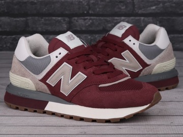 Buty sneakersy męskie sportowe New Balance BORDOWY SZARY BEŻOWY SKÓRA