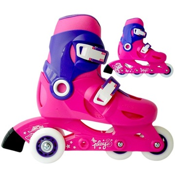 Rolki dla dzieci Kid Rosa szeroka oś do nauki jazdy na klamry reg 30-31-32