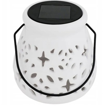 SOLARNY LAMPION LED BIAŁY LAMPKA SOLARNA BIAŁA AŻUROWA