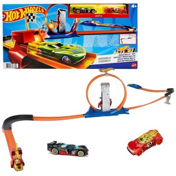 HOT WHEELS ZESTAW TORÓW MEGA RAJD PĘTLA + 2 AUTKA FVJ21