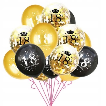 BALONY URODZINOWE NA 18 - STKĘ 15 SZT - CF347-T03