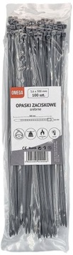 OPASKI TRYTKI ZACISKOWE KABLOWE SREBRNE 3,6X300